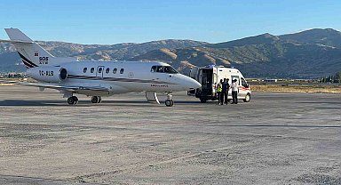 Astım ve hipertansiyon hastası, uçak ambulansla Ankara'ya sevk edildi