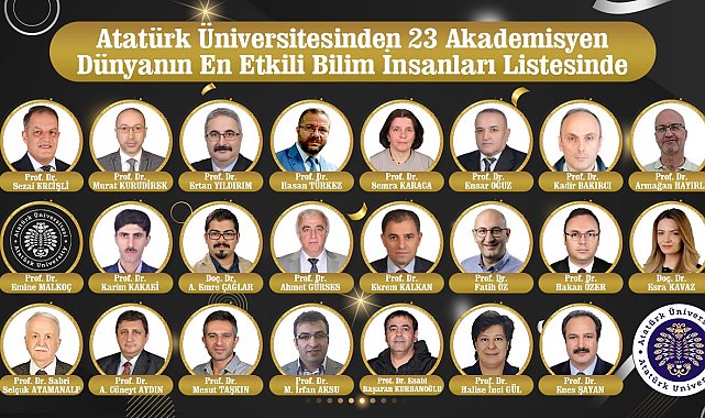 Atatürk Üniversitesi'nden 23 akademisyen dünyanın en etkili bilim insanları listesinde