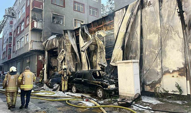 Bağcılar'da oto tamircisinde korkutan yangın