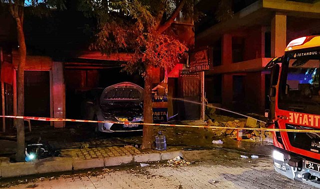 Bahçelievler'de oto tamircide korkutan yangın