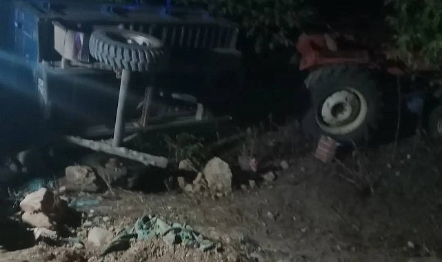 Beyşehir'de devrilen traktörün sürücüsü ağır yaralandı