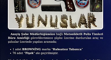 Bingöl'de ruhsatsız tabanca ele geçirildi