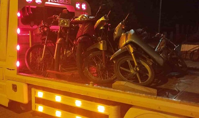 Bolvadin'de 20 motosiklet trafikten men edildi