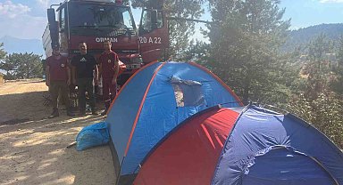 Buldan'da kontrol altına yangın bölgesinde ateş savaşçıları teyakkuzda