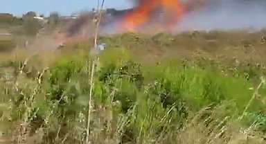 Bursa'da çalılık alanda yangın