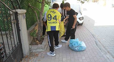 Çevreci çocuklardan örnek davranış