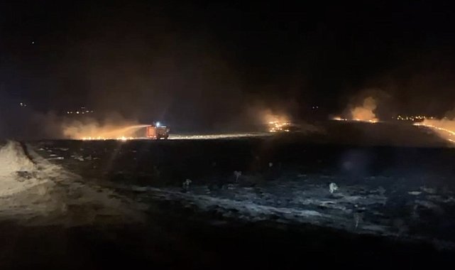 Çorum'da alevlere teslim olan 300 dönüm mera küle döndü