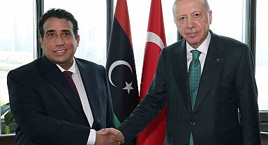 Cumhurbaşkanı Erdoğan, Libya Başkanlık Konseyi Başkanı El-Menfi ile görüştü