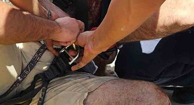 Damdan havalandırma boşluğuna düşen boyacıyı itfaiye ekipleri kurtardı