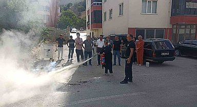 Darende İtfaiyesinden sürücü kursunda yangın eğitimi