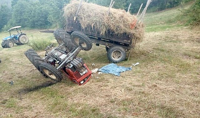 Devrilen traktörün altında kalan sürücü yaşam mücadelesini kaybetti