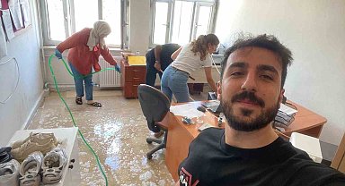 Dicle'de öğretmenler görev yaptıkları okulu temizledi