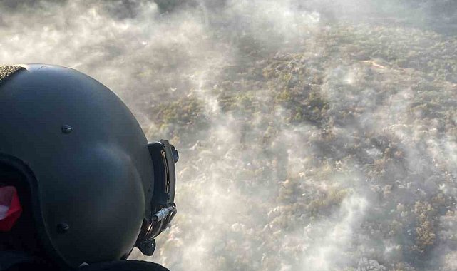 Diyarbakır'da aynı bölgede tekrar çıkan orman yangınına helikopterle müdahale edildi