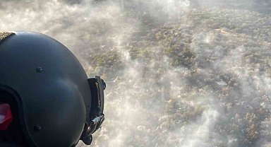 Diyarbakır'da aynı bölgede tekrar çıkan orman yangınına helikopterle müdahale edildi