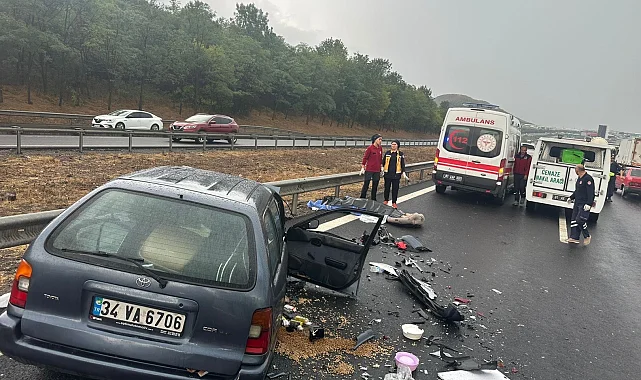 Düzce'de yağışlı havayla gelen zincirleme kazalar!