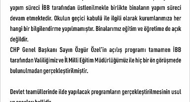 Elazığ Valiliği'nden Özgür Özel'in açılışını yaptığı okulla ilgili açıklama