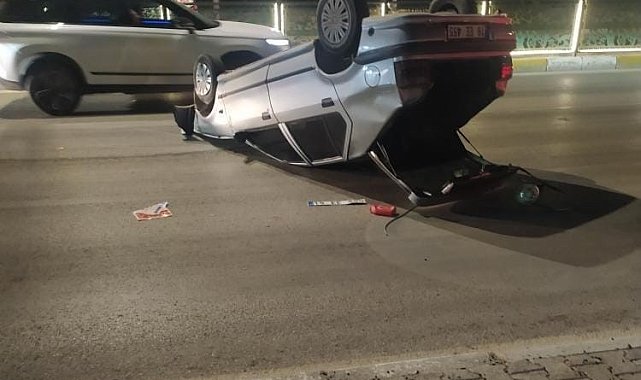 Elazığ'da otomobil takla attı: 1 yaralı