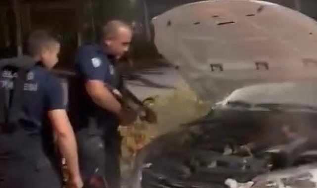 Elazığ'da seyir halindeki otomobil alev aldı