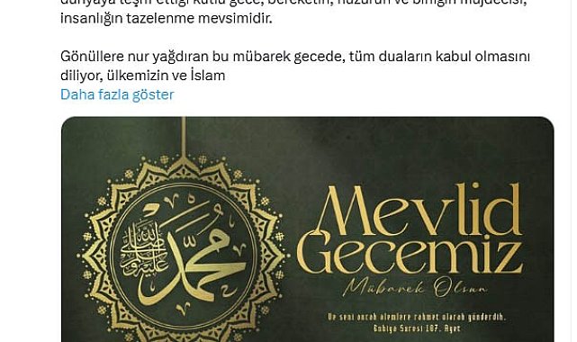 Emine Erdoğan'dan Mevlit Kandili mesajı: