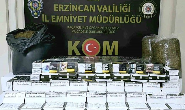 Erzincan'da 50 bin dal makaron, 25 kilo tütün ele geçirildi