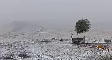 Erzurum'da Çakmak Dağı beyaza büründü