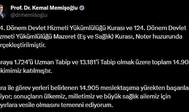 Eş ve Sağlık kurası gerçekleşti