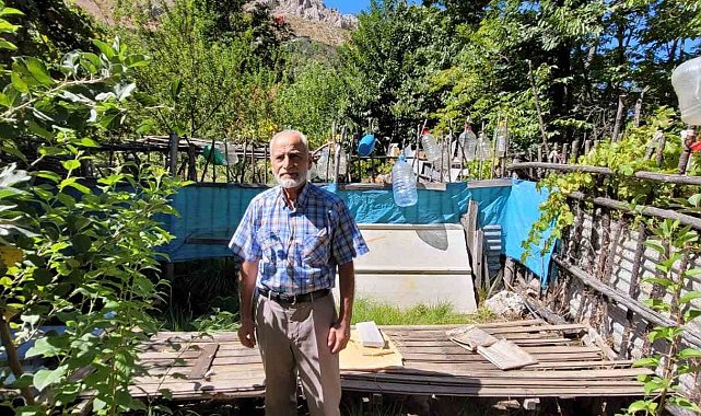 Ev ve bahçelere dadanan ayıları yetkililere şikâyet etti