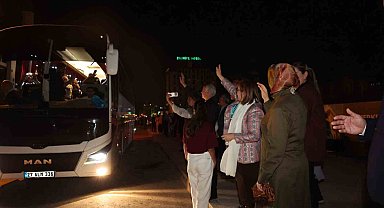 Evliliklerinde 41 yılı dolduran çiftler kutsal topraklara uğurlandı