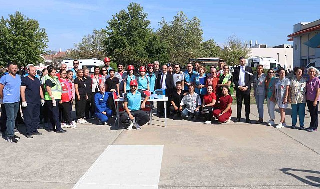 Fethiye Devlet Hastanesi'nde Afet Tatbikatı gerçeğini aratmadı