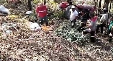 Fındık bahçesinden dönen traktör devrildi, sürücü hayatını kaybetti