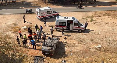 Gaziantep'te 5 metreden şarampole uçan otomobilin sürücüsü yaralandı