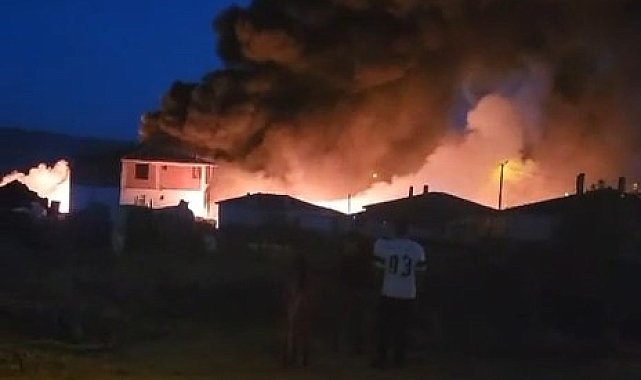 Gelibolu'da hurdalıkta çıkan yangın evlere sıçradı