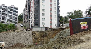 Giresun Belediyesi tarafından imara açılan yeşil alan site sakinlerini tehlikeye soktu