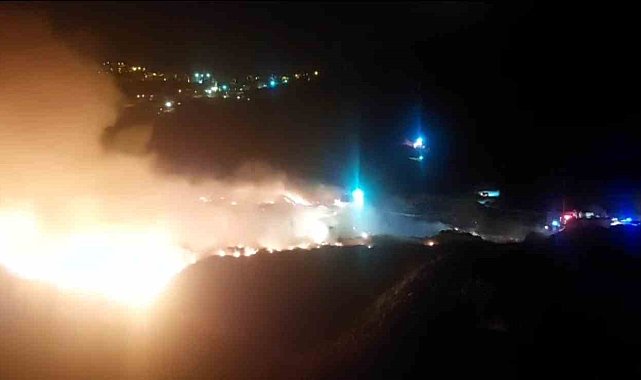 Giresun Şebinkarahisar'da çöp toplama alanında yangın