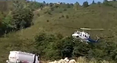 Giresun semalarındaki helikopter merak uyandırdı