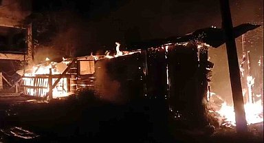 Giresun'da yangında 1 ton fındık kül oldu