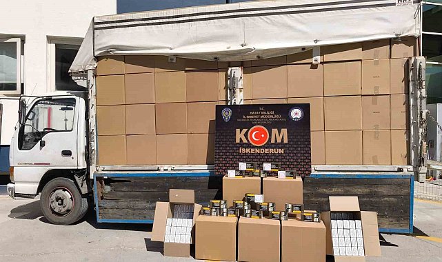 Hatay'da 2 milyon 760 bin adet gümrük kaçağı makaron ele geçirildi
