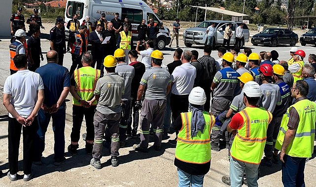 Hisarcık konsantratör tesislerinde yer üstü maden tatbikatı