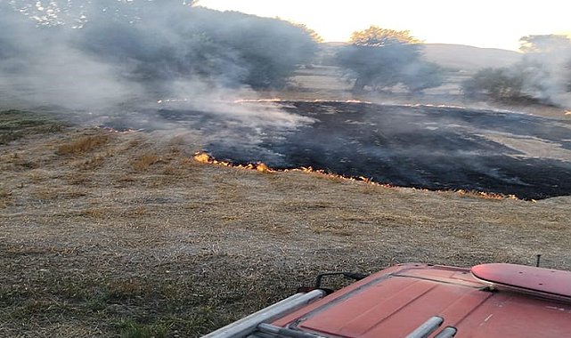 İki farklı noktada çıkan arazi yangınları büyümeden söndürüldü