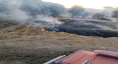 İki farklı noktada çıkan arazi yangınları büyümeden söndürüldü