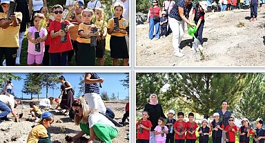 İlkokulların uyum haftasında fidanlar toprakla buluştu