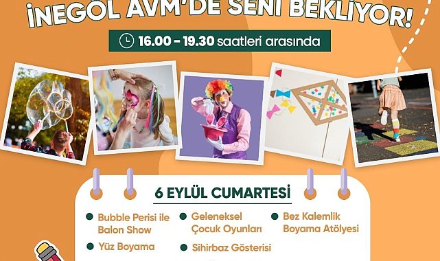 İnegöl AVM'de Eylül ayında okula dönüş şenliği ve atölye programı