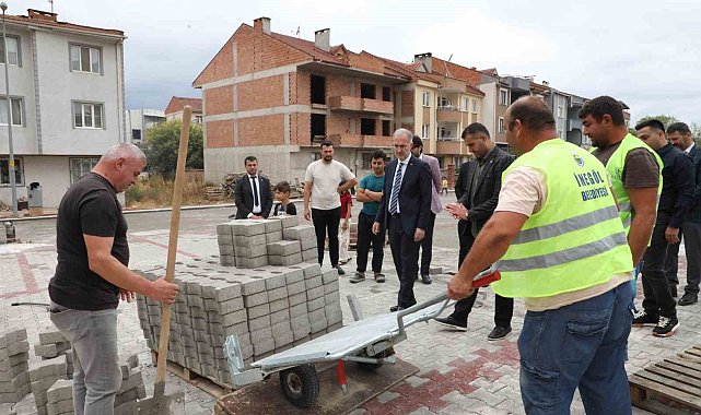 İnegöl'de 43 araçlık otopark yapımında sona gelindi