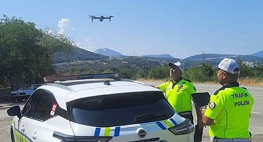 Isparta'da dron destekli trafik denetimi
