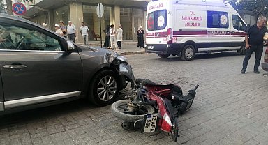 Isparta'da otomobil ile motosiklet çarpıştı: 1 yaralı