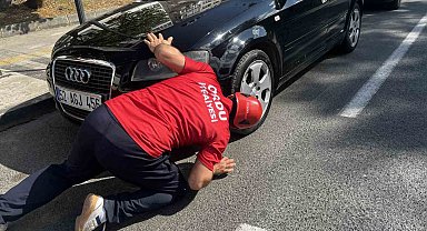 İtfaiyeden kedi kurtarma operasyonu