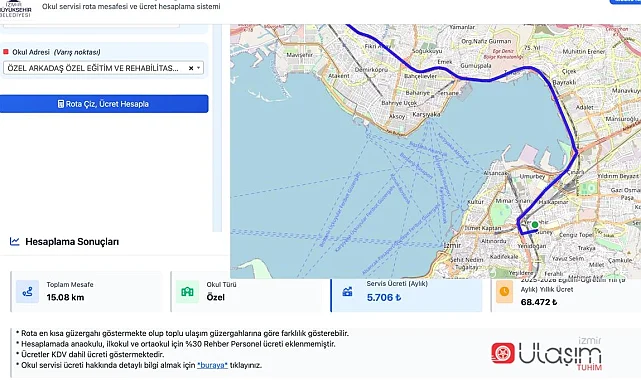İzmir'de servis ücretleri artık 'web'den hesaplanacak
