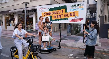 İzmir'de yayalardan 'Otomobilsiz Kent Günü' keyfi