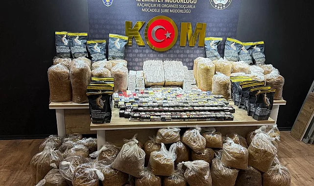 Kahramanmaraş'ta kaçakçılık operasyonu: 1.400 paket sigara ve 280 kilo tütün ele geçirildi