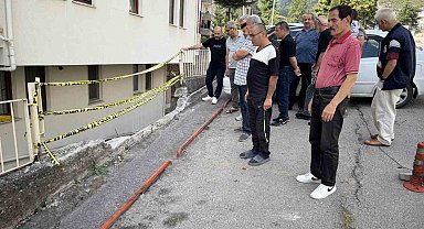 Karabük'te zarar gören istinat duvarı site sakinlerini tedirgin ediyor